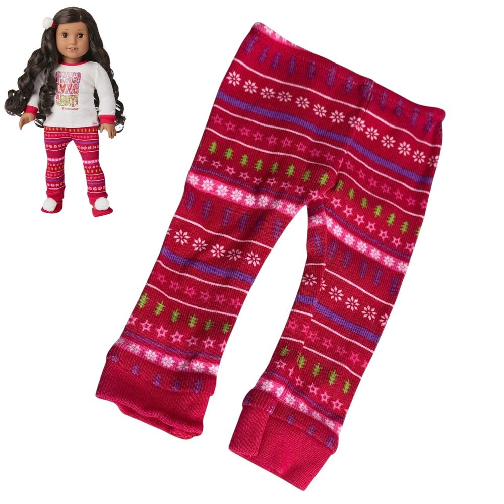 American Girl Doll Holiday Pants Peace Love Joy Outfit Accessory Pjs Pajama Pant
